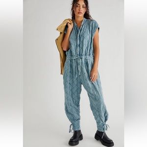 Free People FP One Quilted Betty Coverall Jumpsuit Size XS